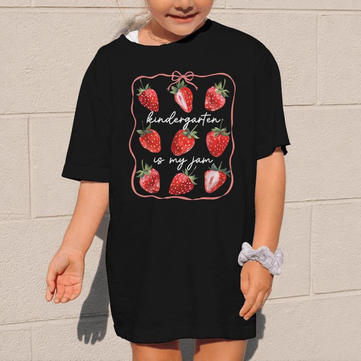 Kindergarten Is My Jam Strawberry Back To School Girls Boys Graphic Kid T-Shirt