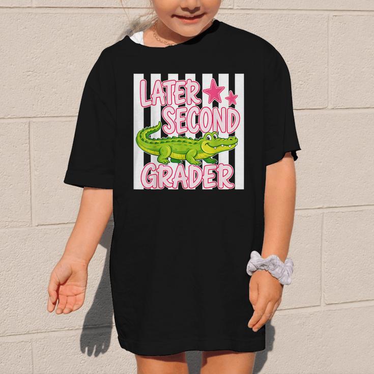 Later Second Grader Cute Alligator Back To School Graduation Graphic Kid T-Shirt