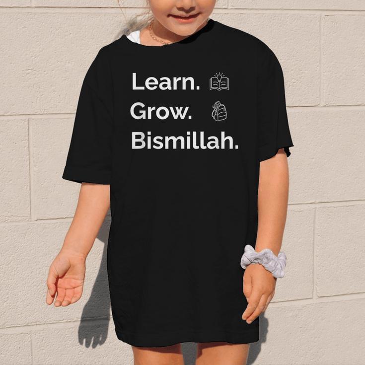 Learn Grow Bismillah – Islamic Back To School Graphic Kid T-Shirt
