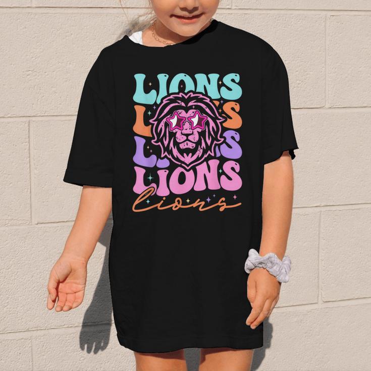 Lion Mascot Back To School Spirit Sports Men Women Groovy Graphic Kid T-Shirt Lion Mascot Back To School Spirit Sports Men Women Groovy Graphic Kid T-Shirt