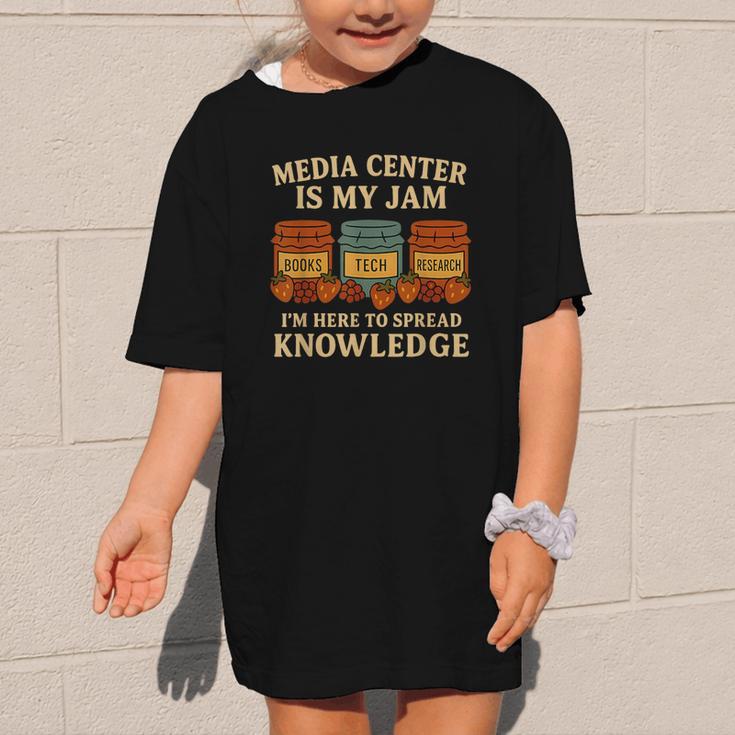 Media Center Is My Jam Library Reading Back To School Graphic Kid T-Shirt Media Center Is My Jam Library Reading Back To School Graphic Kid T-Shirt