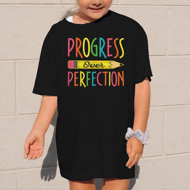 Motivational Quotes Back To School Progress Over Perfection Graphic Kid T-Shirt Motivational Quotes Back To School Progress Over Perfection Graphic Kid T-Shirt