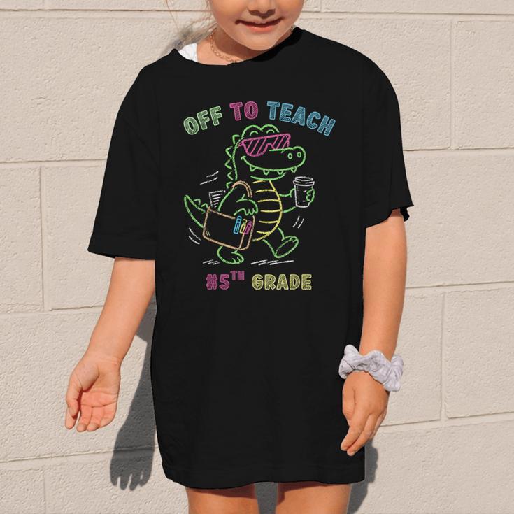 Off To Teach Fifth Grade Alligator Back To School Graphic Kid T-Shirt
