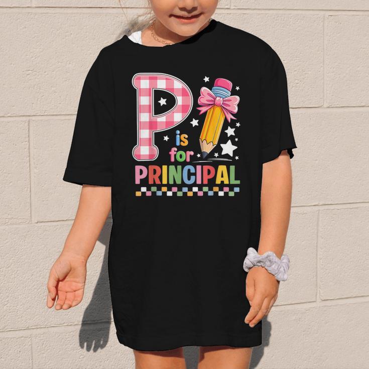 P Is For Principal Back To School Pencil Bow Principal Women Graphic Kid T-Shirt P Is For Principal Back To School Pencil Bow Principal Women Graphic Kid T-Shirt