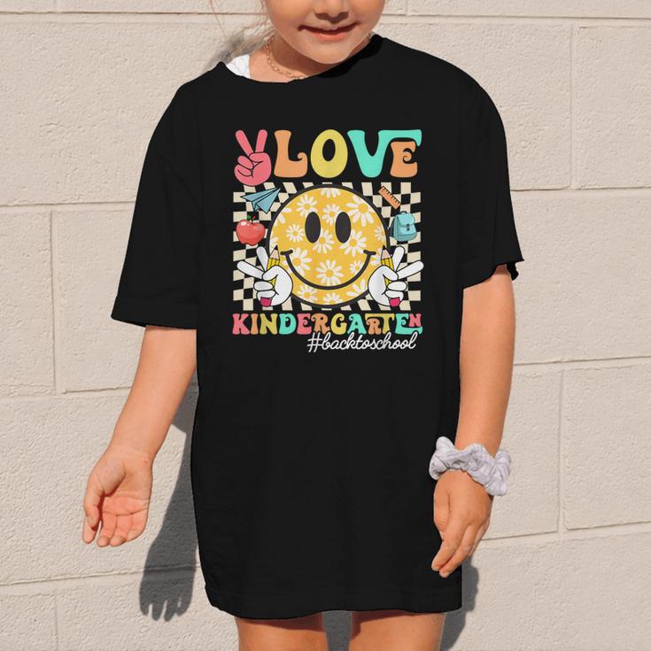 Peace Love Kindergarten Smile Face Back To School Girls Kids Graphic Kid T-Shirt Peace Love Kindergarten Smile Face Back To School Girls Kids Graphic Kid T-Shirt