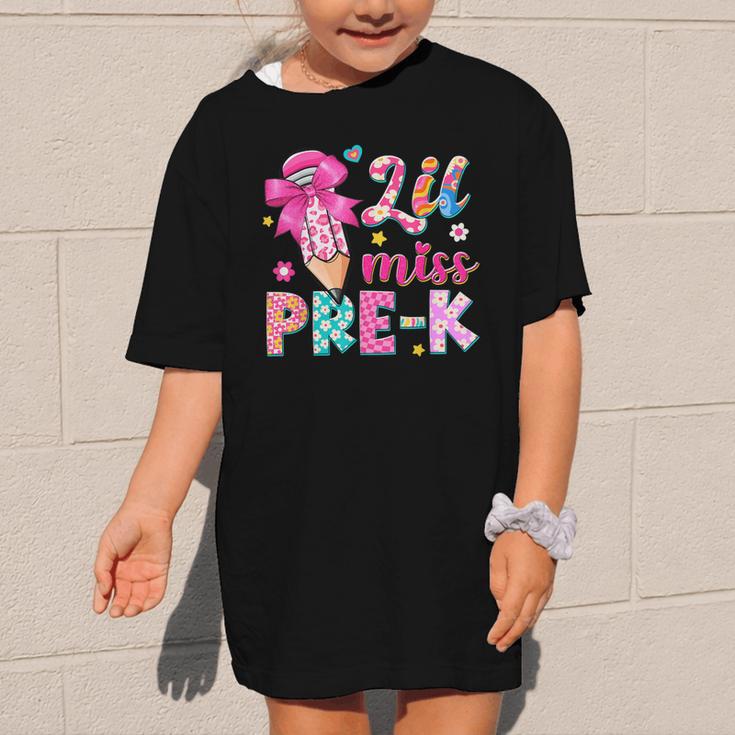 Pencil Bow Lil Miss Pre-K Pre-K Back To School Graphic Kid T-Shirt