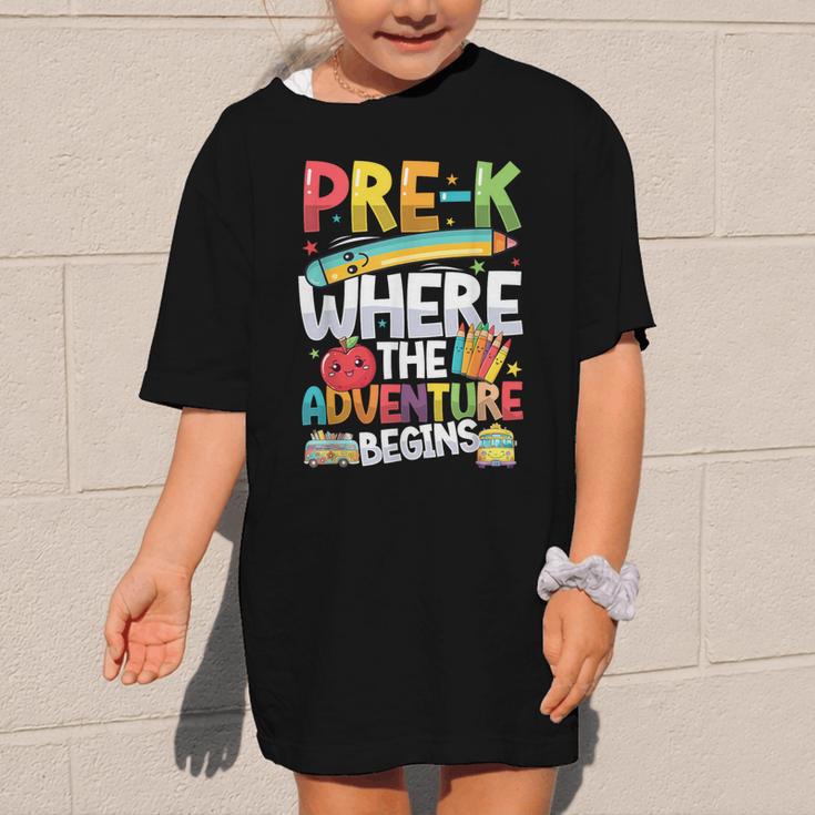 Pre-K Where The Adventure Begins First Day & Back To School Graphic Kid T-Shirt Pre-K Where The Adventure Begins First Day & Back To School Graphic Kid T-Shirt