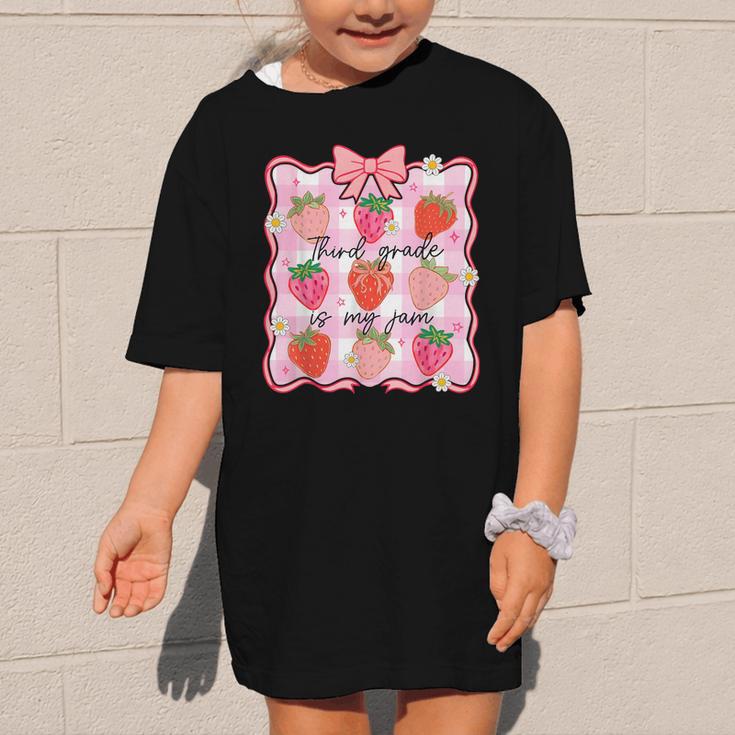 Preppy Back To School 3rd Grade Is My Jam Strawberry Bow Graphic Kid T-Shirt Preppy Back To School 3rd Grade Is My Jam Strawberry Bow Graphic Kid T-Shirt