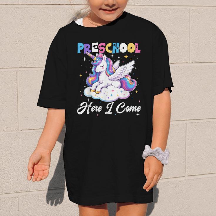 Preschool Here I Come Unicorn Back To School Girl Student Graphic Kid T-Shirt Preschool Here I Come Unicorn Back To School Girl Student Graphic Kid T-Shirt