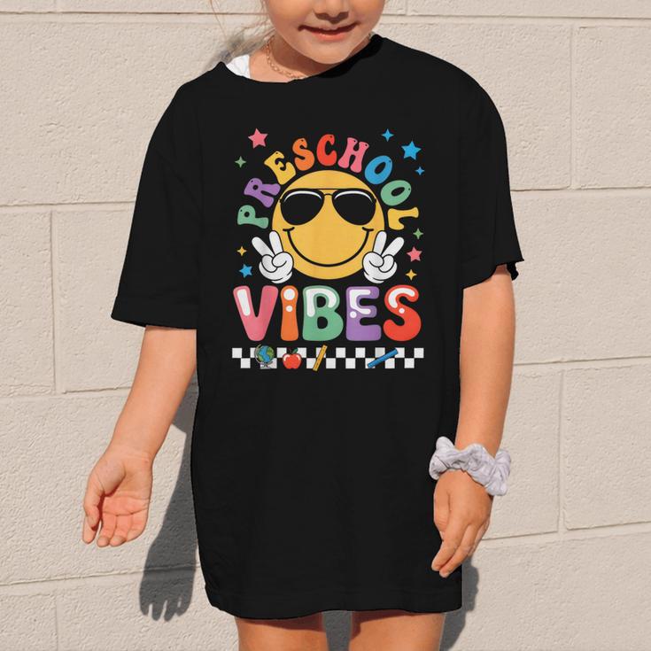 Preschool Vibes Groovy Back To School Girls Kids Graphic Kid T-Shirt Preschool Vibes Groovy Back To School Girls Kids Graphic Kid T-Shirt