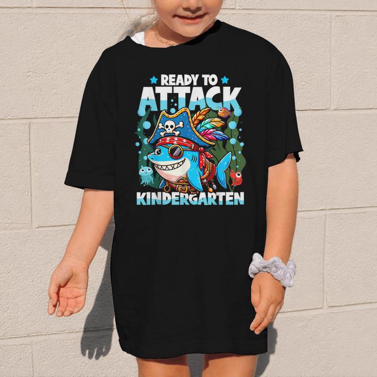 Ready To Attack Kindergarten Pirate Shark Back To School Graphic Kid T-Shirt