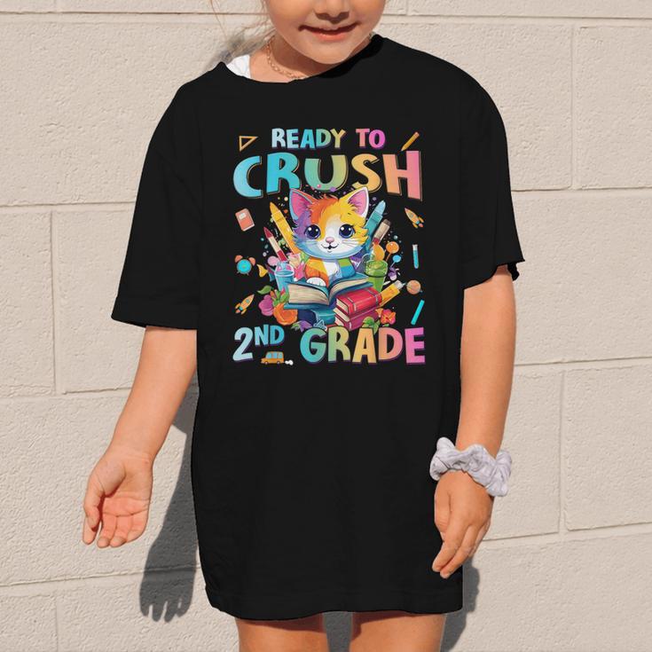 Ready To Crush 2nd Grade Back To School 2nd Grade Cat Kitten Graphic Kid T-Shirt