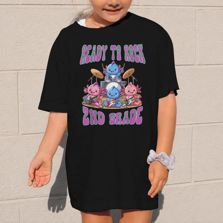Ready To Rock 2nd Grade Back To School Axolotl 2024 School Graphic Kid T-Shirt