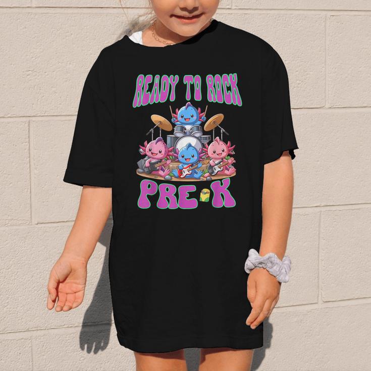 Ready To Rock Pre K Back To School Axolotl Preschool Graphic Kid T-Shirt