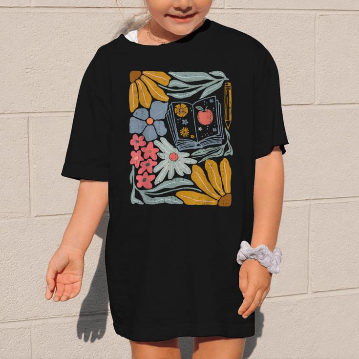 Retro Boho Flower Floral Back To School First Day Of School Graphic Kid T-Shirt Retro Boho Flower Floral Back To School First Day Of School Graphic Kid T-Shirt