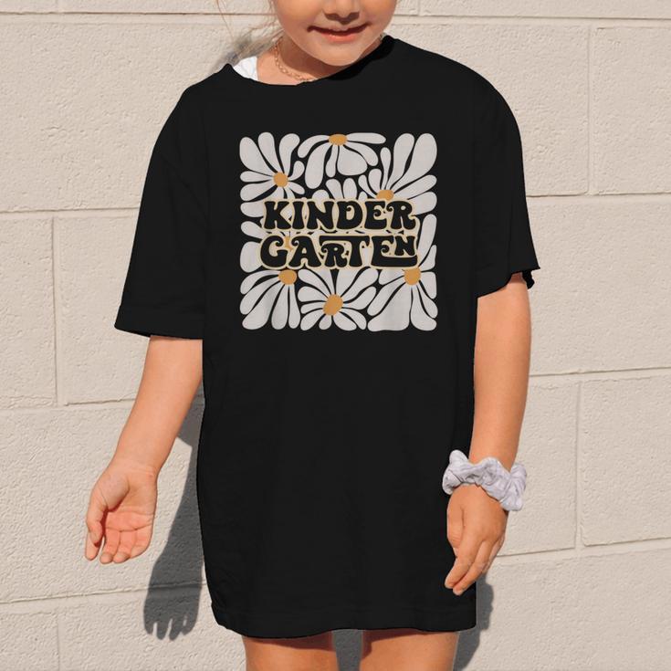 Retro Flower Power Squared Kindergarten Back To School Graphic Kid T-Shirt
