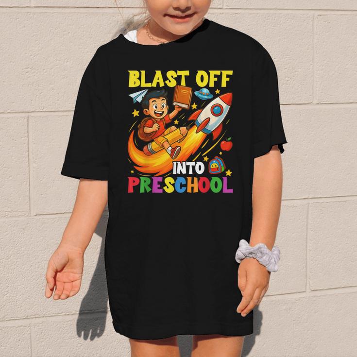 Rocket Blast Off Into Preschool Back To School Graphic Kid T-Shirt Rocket Blast Off Into Preschool Back To School Graphic Kid T-Shirt