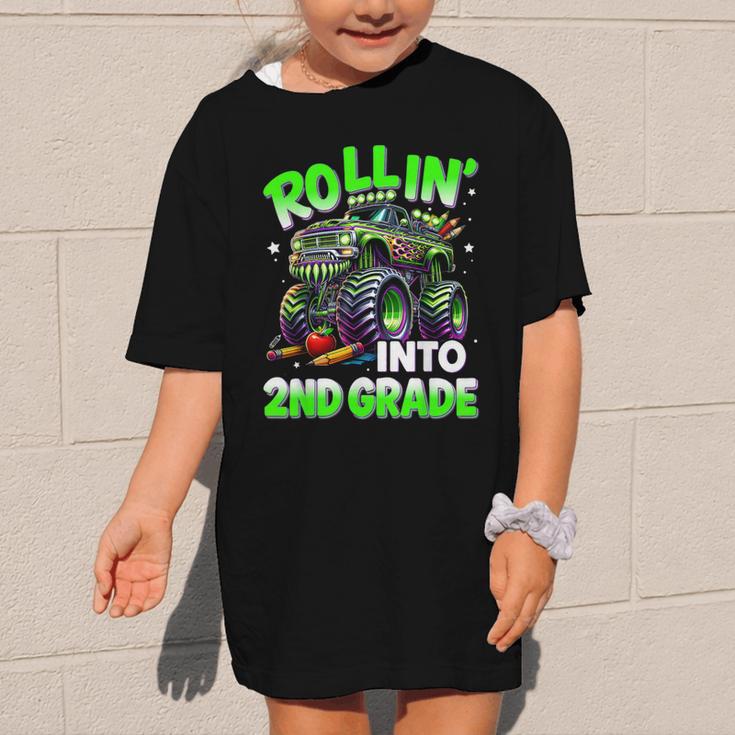Rollin' Into 2nd Grade Monster Truck Back To School Boys Graphic Kid T-Shirt