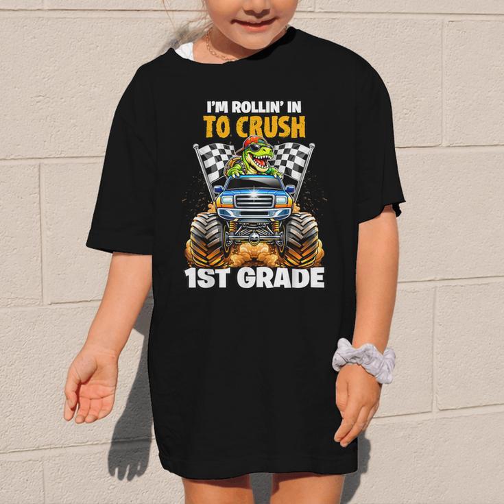 Rollin Crush Dinosaur Monster Truck Back To School 1st Grade Graphic Kid T-Shirt Rollin Crush Dinosaur Monster Truck Back To School 1st Grade Graphic Kid T-Shirt