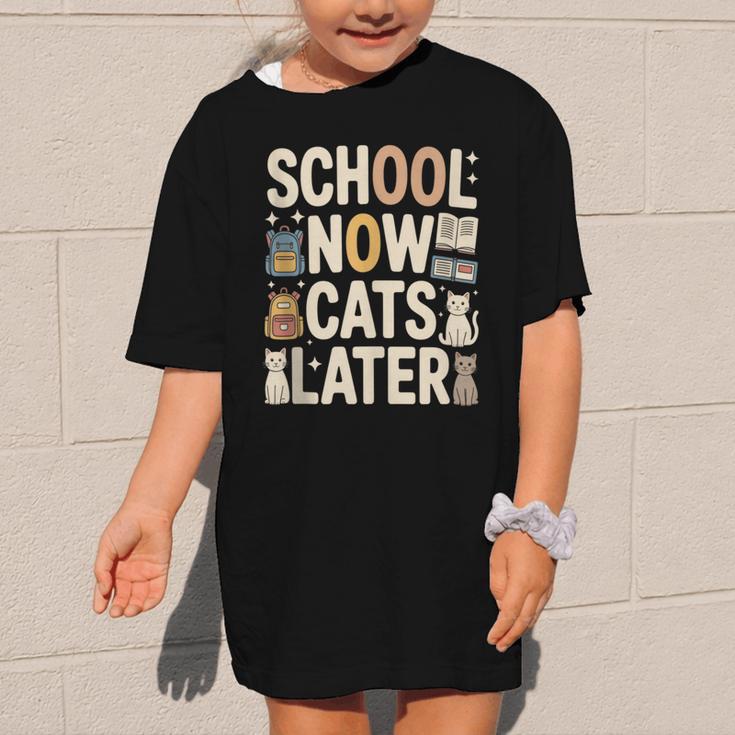 School Now Cats Later Back To School Graphic Kid T-Shirt