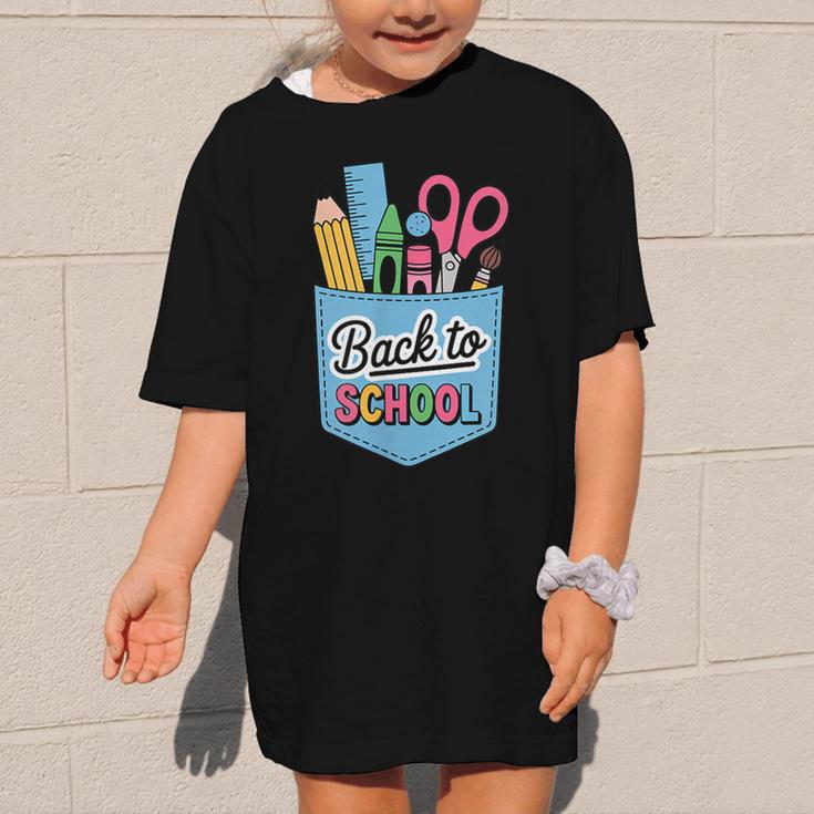 School Supplies In Pocket Back To School Boys Girls Graphic Kid T-Shirt