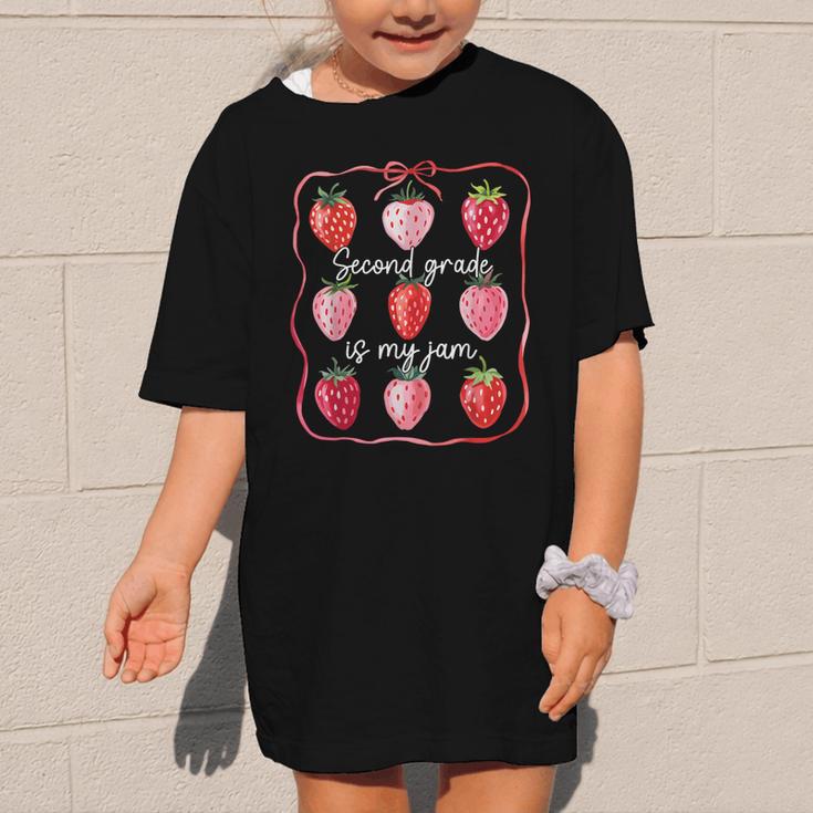 Second Grade Is My Jam Strawberry 2nd Grade Back To School Graphic Kid T-Shirt