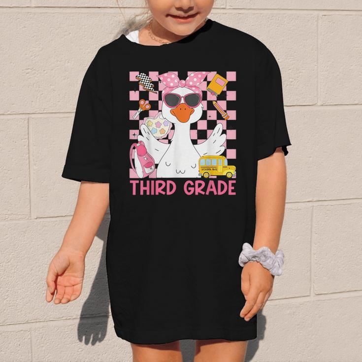 Silly Goose Third Grade Grade Back To School Coquette Girly Graphic Kid T-Shirt