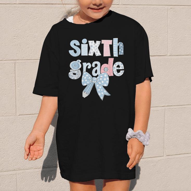 Sixth Grade Coquette Bow Pencil First Day Back To School Graphic Kid T-Shirt Sixth Grade Coquette Bow Pencil First Day Back To School Graphic Kid T-Shirt