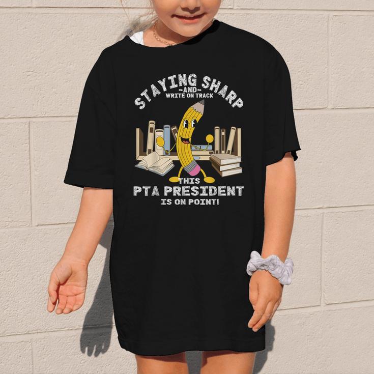 Stay Sharp PTA President Back To School Pencil Graphic Kid T-Shirt