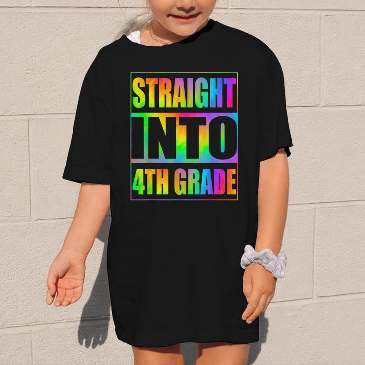 Straight Into 4th Grade Fourth Grade Back To School Graphic Kid T-Shirt