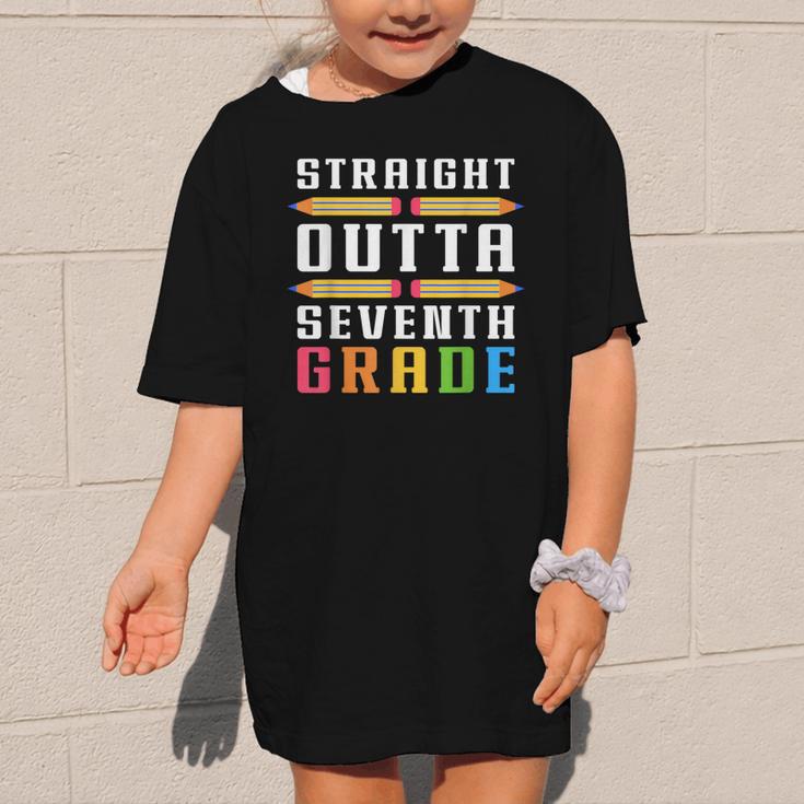 Straight Outta Seventh Grade Graduation Fun Back To School Graphic Kid T-Shirt