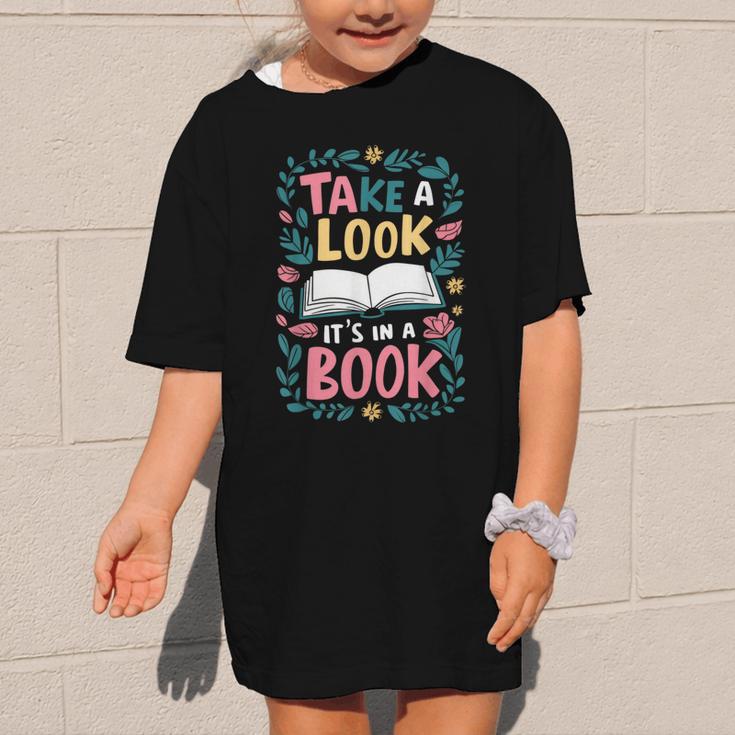Student Take a Look It's In a Book Back To School Graphic Graphic Kid T-Shirt