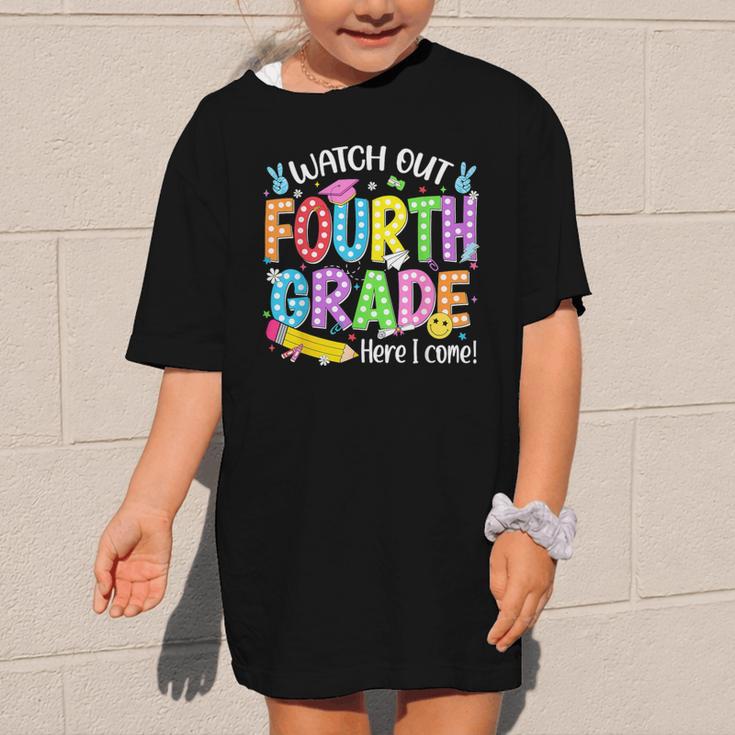 Watch Out Fourth Grade Here I Come Back To School 4th Grade Graphic Kid T-Shirt Watch Out Fourth Grade Here I Come Back To School 4th Grade Graphic Kid T-Shirt