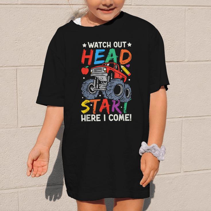 Watch Out HeadStart Here I Come Monster Truck Back To School Graphic Kid T-Shirt Watch Out HeadStart Here I Come Monster Truck Back To School Graphic Kid T-Shirt