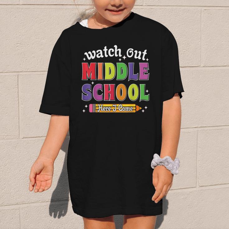 Watch Out Middle School Here I Come Back To School Graphic Kid T-Shirt Watch Out Middle School Here I Come Back To School Graphic Kid T-Shirt
