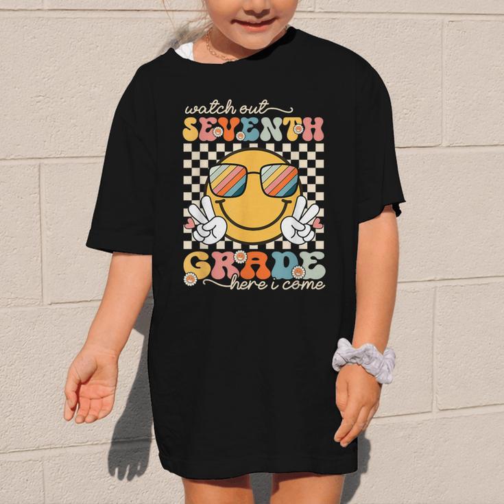 Watch Out Seventh Grade Here I Come Back To School 7th Grade Graphic Kid T-Shirt