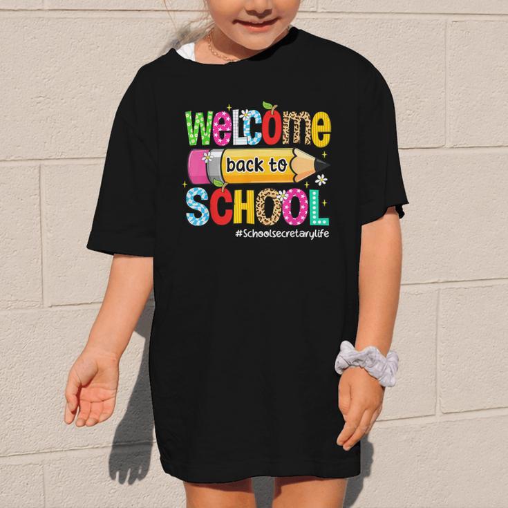 Welcome Back To School School Secretary Life Leopard Graphic Kid T-Shirt Welcome Back To School School Secretary Life Leopard Graphic Kid T-Shirt