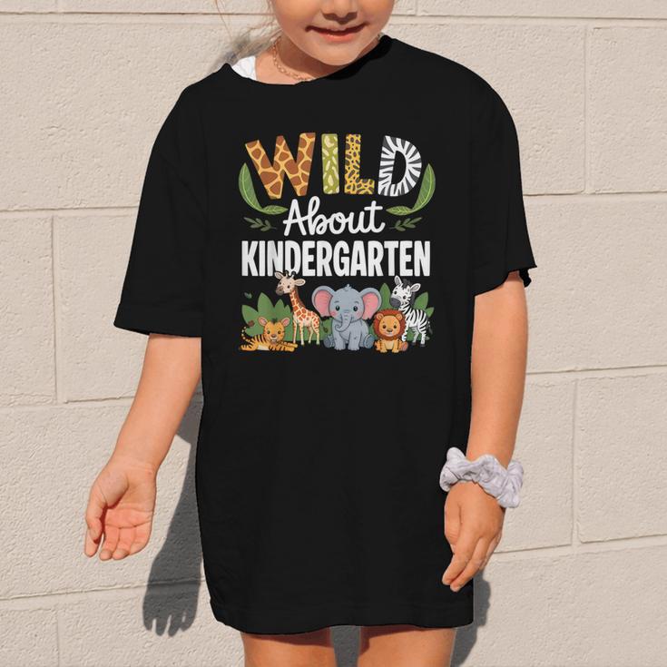 Wild About Kindergarten Back To School Jungle Theme Class Graphic Kid T-Shirt