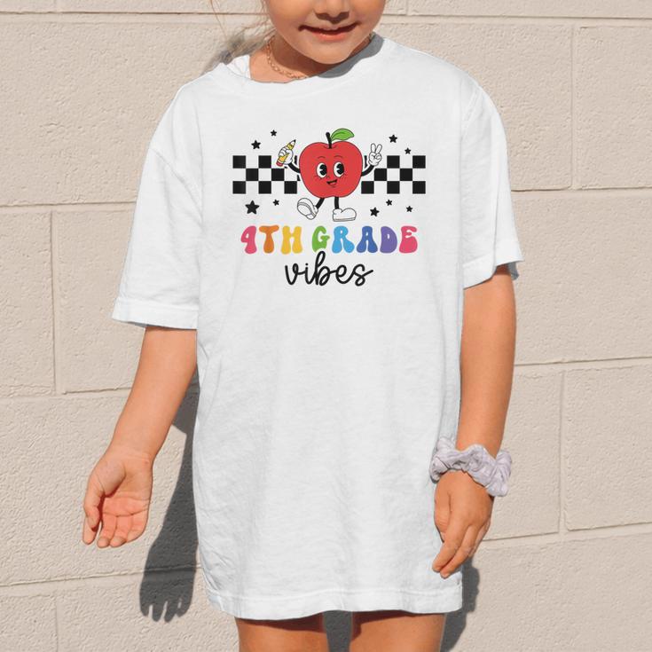 4th Grade Vibes Retro Groovy Apple Back To School Graphic Kid T-Shirt 4th Grade Vibes Retro Groovy Apple Back To School Graphic Kid T-Shirt