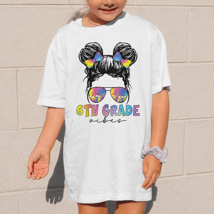 6th Grade Vibes Messy Hair Bun Girl Back To School First Day Graphic Kid T-Shirt 6th Grade Vibes Messy Hair Bun Girl Back To School First Day Graphic Kid T-Shirt