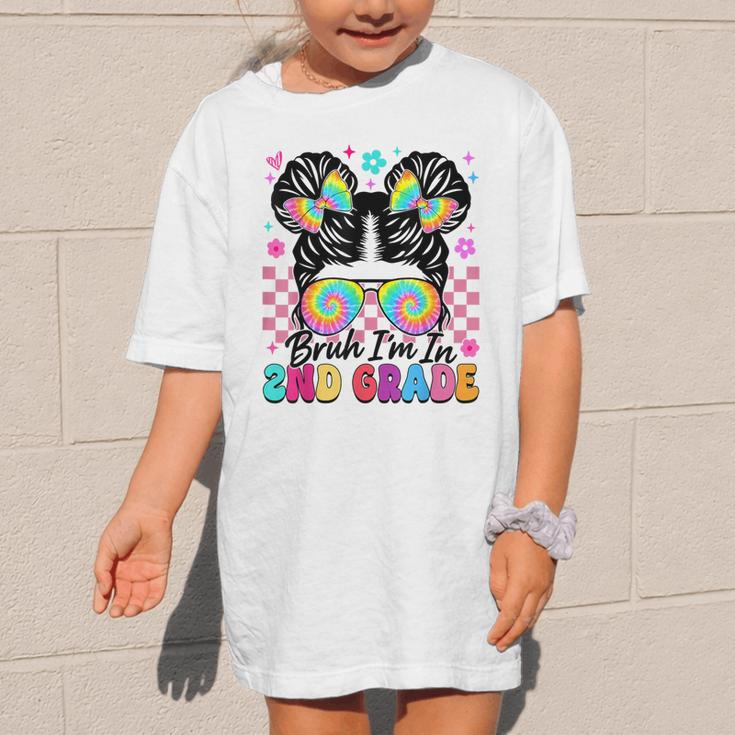 Back To School Bruh I'm In 2nd Grade Cute Girls Messy Bun Graphic Kid T-Shirt Back To School Bruh I'm In 2nd Grade Cute Girls Messy Bun Graphic Kid T-Shirt