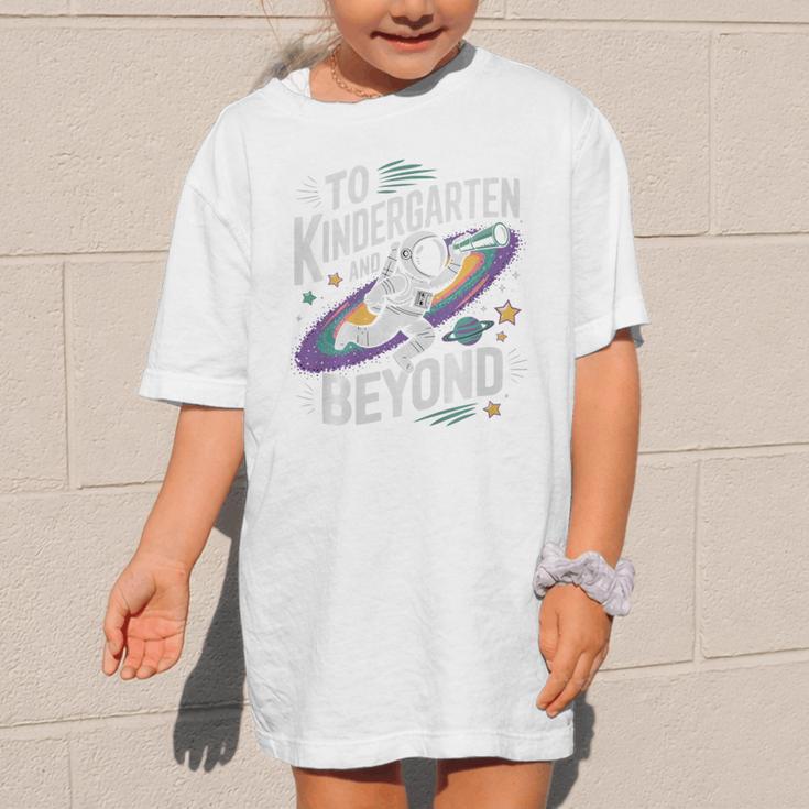 Back To School To Kindergarten And Beyond Astronaut In Space Premium Tri-Blend Graphic Kid T-Shirt