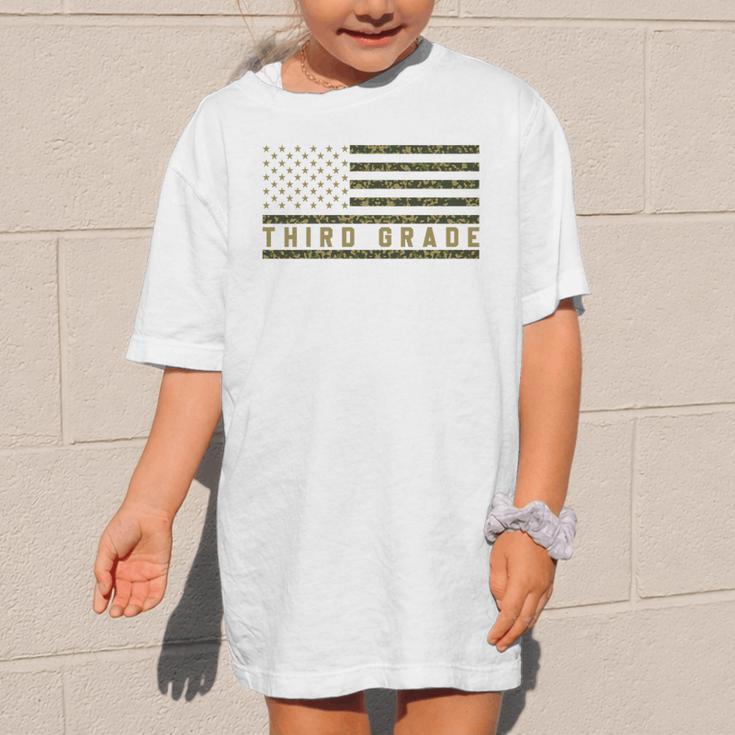 Camo American Flag Third Grade Back To School 3rd Grade Premium Tri-Blend Graphic Kid T-Shirt