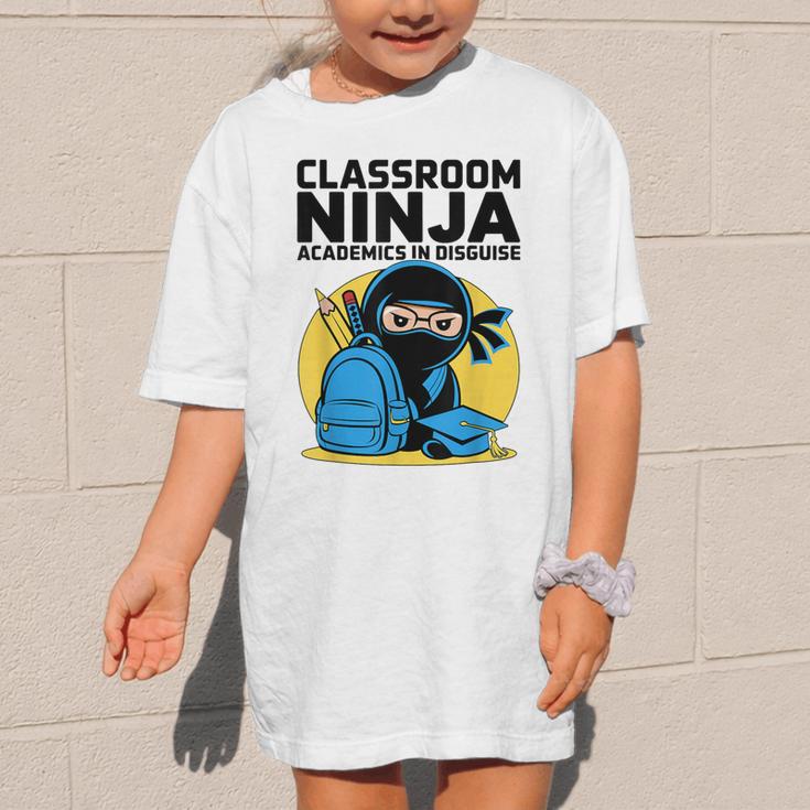 Classroom Ninja Academics In Disguise Back To School Student Graphic Kid T-Shirt
