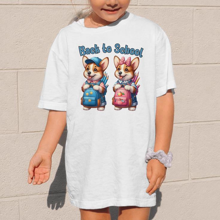 Corgi Dog Student To School Happy Back To School Graphic Kid T-Shirt