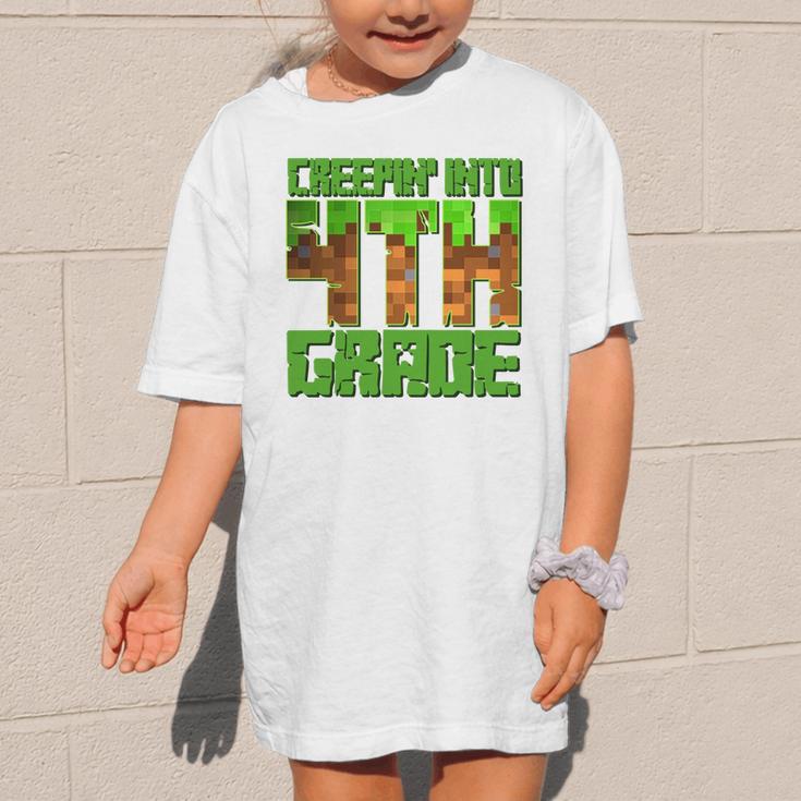 Creepin’ Into 4th Grade Kids Boy Gamer Pixel Back To School Performance Graphic Kid T-Shirt