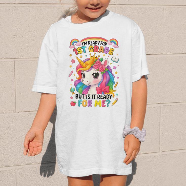 Crush First Grade Girls Back To School Unicorn First Day Graphic Kid T-Shirt
