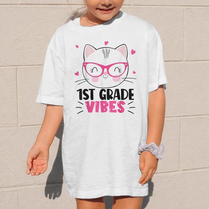 Cute 1st Grade Vibes Cat Kitten Lover Back To School Girls Graphic Kid T-Shirt Cute 1st Grade Vibes Cat Kitten Lover Back To School Girls Graphic Kid T-Shirt