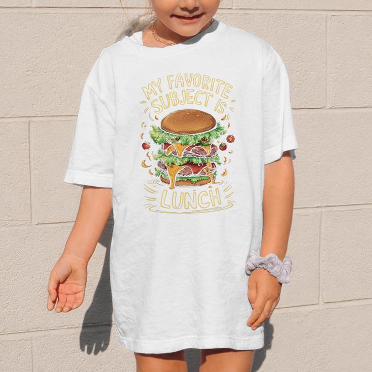 My Favorite Subject Is Lunch Hamburger Back To School Premium Tri-Blend Graphic Kid T-Shirt
