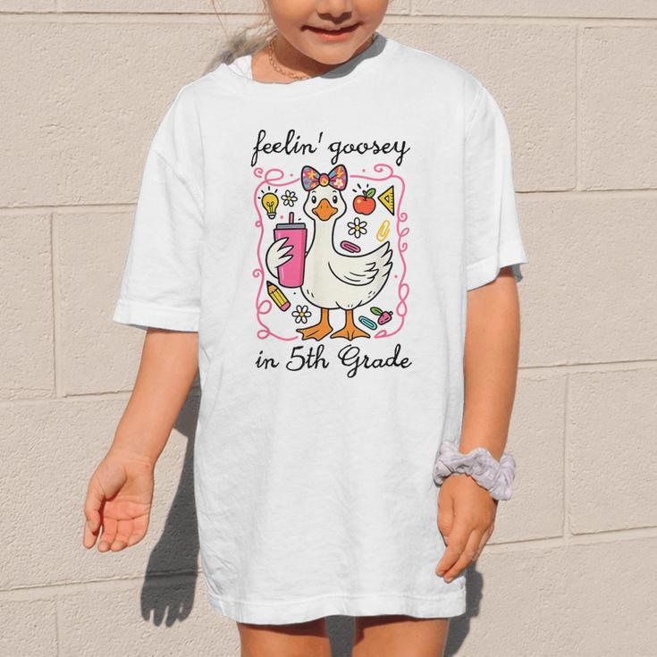 Feeling Goosey In 5th Grade Silly Goose Back To School Graphic Kid T-Shirt